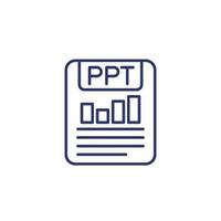 ppt file formato linea icona vettore