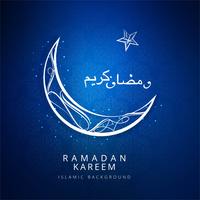 Cartolina d'auguri di Ramadan Kareem con priorità bassa della luna vettore