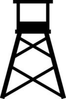 torre di guardia icona vettore illustrazione. guardia Torre silhouette per icona, simbolo o cartello. guardia inviare simbolo per design di sicurezza, militare, sicurezza, prigione, prigione e pattuglia