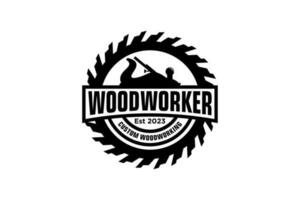capenter industria logo design legna tronco d'albero, legname tavola Di legno, carpenteria tuttofare, legna Casa costruttore. semplice minimalista icona. vettore