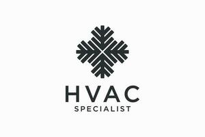 HVAC logo disegno, riscaldamento ventilazione e aria condizionata, HVAC logo imballare modello collezione. vettore
