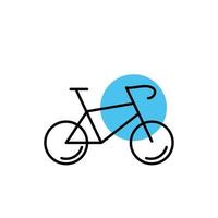 icona di stile della linea del veicolo della bicicletta vettore