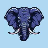 elefante testa portafortuna logo per sport. elefante maglietta design. elefante logo. elefante etichetta vettore