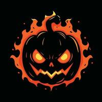 zucca Halloween portafortuna logo per sport. zucca Halloween maglietta design. zucca Halloween logo. zucca Halloween etichetta vettore