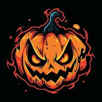 zucca Halloween portafortuna logo per sport. zucca Halloween maglietta design. zucca Halloween logo. zucca Halloween etichetta vettore