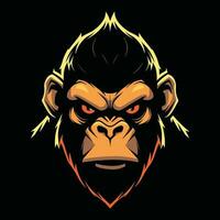 gorilla portafortuna logo per sport. gorilla maglietta design. gorilla logo. gorilla etichetta vettore