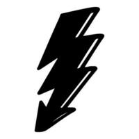 scarabocchio schizzo stile di elettrico fulmine bullone simbolo vettore illustrazione per concetto design.
