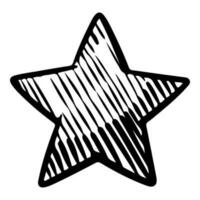 scarabocchio schizzo stile di stella cartone animato mano disegnato illustrazione per concetto design. vettore