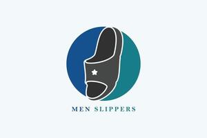 paio di uomini calzature pantofola scarpa vettore logo design. uomini moda oggetto icona concetto. colorato Flip flop, Flip flop icona, pantofola icona, scarpe, all'aperto scarpe vettore design.