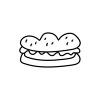 delizioso panino fast food icona vettore