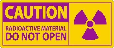 attenzione cartello radioattivo Materiale fare non Aperto vettore