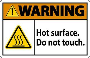 avvertimento sicurezza etichetta caldo superficie, fare non toccare vettore