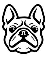 bulldog vettore icona glifo isolato, nero e bianca silhouette.