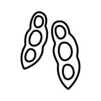 icona di stile della linea di semi di fagioli vettore