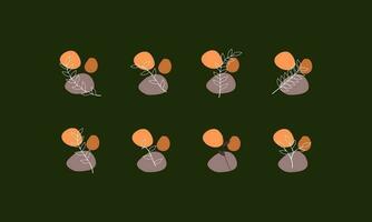 impostato di foglia elementi illustrazione. le foglie elementi illustrazione. collezioni di foglia elemento isolato su verde sfondo. vettore