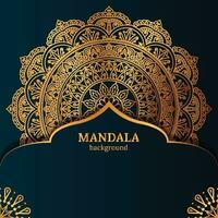 mandala di lusso con motivo arabesco dorato stile arabo islamico orientale vettore