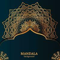 lusso mandala sfondo con d'oro arabesco modello Arabo islamico est stile. Ramadan stile decorativo mandala. mandala per Stampa, manifesto, coperchio, vettore