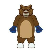 un' feroce grizzly orso con blu boxe globi vettore illustrazione