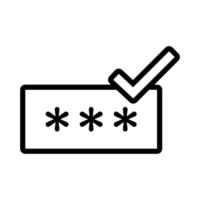 icona di stile della linea di sicurezza dei dati di accesso con password vettore