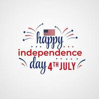 Stati Uniti d'America indipendenza giorno celebrazione, contento 4 ° di luglio saluto carta vettore