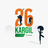 26th luglio kargil vijay diwas design concetto con indiano bandiera e esercito sociale media inviare vettore