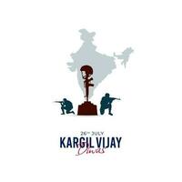 26th luglio kargil vijay diwas design concetto con indiano bandiera e esercito sociale media inviare vettore