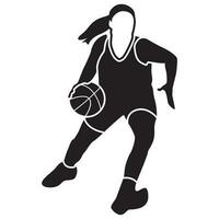 pallacanestro ragazze posa solida vettore