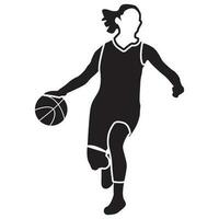 pallacanestro ragazze posa solida vettore