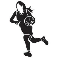 pallacanestro ragazze posa solida vettore