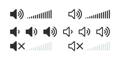 volume controllo icone. media giocatore pulsanti icona impostare. vettore scalabile grafica