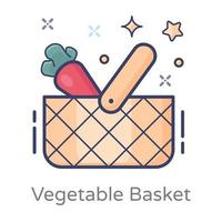 design del cesto di verdure vettore