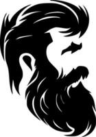 barba - nero e bianca isolato icona - vettore illustrazione