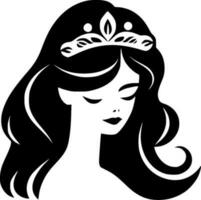 Principessa, minimalista e semplice silhouette - vettore illustrazione