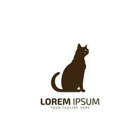 gatto logo icona gatto silhouette gatto isolato vettore illustrazione design modello