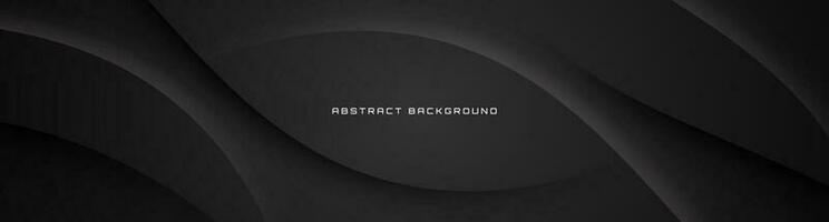 3d nero geometrico astratto sfondo sovrapposizione strato su buio spazio con onde decorazione. minimalista moderno grafico design elemento ritagliare stile concetto per striscione, volantino, carta, o opuscolo copertina vettore