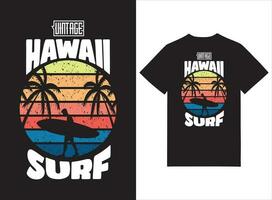 Vintage ▾ Hawaii fare surf maglietta design vettore