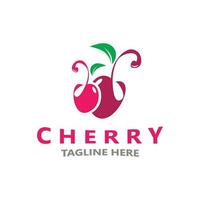 rosso ciliegia frutta logo, vettore illustrazione, frutta attività commerciale design