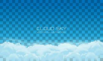 realistico bianca nuvole su blu cielo sfondo vettore