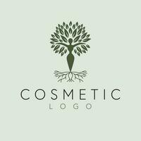 cosmetico vettore logo design. donna e albero logotipo. astratto crescita simbolo logo modello.