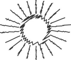 sole icona nero linea disegno o scarabocchio logo luce del sole cartello simbolo tempo metereologico elemento vettore illustrazione