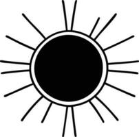 sole icona nero linea disegno o scarabocchio logo luce del sole cartello simbolo tempo metereologico elemento vettore illustrazione