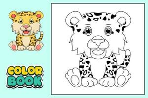 colorazione libro per bambini leopardo vettore