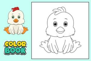 colorazione libro per bambini Gallo vettore