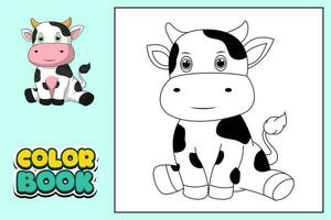 colorazione libro per bambini mucca vettore