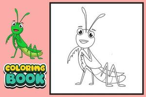 colorazione libro per bambini bug vettore