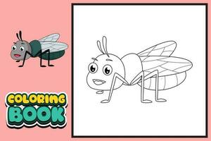 colorazione libro per bambini bug vettore