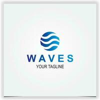 acqua onda logo icona design vettore illustrazione astratto blu onde grafico elemento logo premio elegante modello vettore eps 10