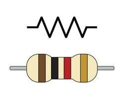 carbonio film resistore e simbolo. fisso resistore. elettronico componente. vettore