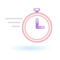 3d cronometro Timer orologio veloce vendita icona. in linea shopping promozione concetto. lucido bicchiere plastica pastello colore. carino realistico cartone animato minimo stile. 3d rendere vettore icona UX ui isolato illustrazione.