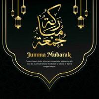 jumma mubarak nero oro Arabo calligrafia con un' molto elegante design. adatto per il tuo inviare vettore